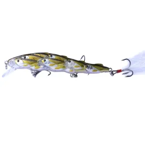 HENGJIA MI113 11.5cm 15.7g Sea Fishing Crank Lure Swing With Feather Hook(D)