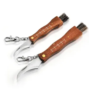 HUOHOU Mini Folding Mushroom EDC Knife Rosewood Handle Outdoor Hunting Survival Multifunction Folding Knife for Gardening Hand Tools
