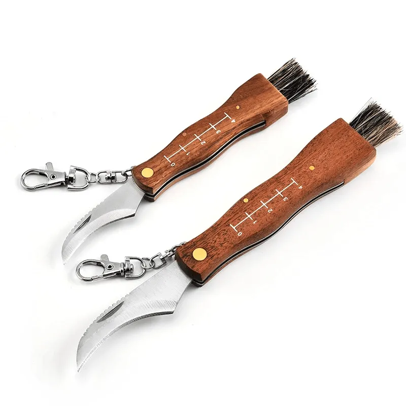 HUOHOU Mini Folding Mushroom EDC Knife Rosewood Handle Outdoor Hunting Survival Multifunction Folding Knife for Gardening Hand Tools