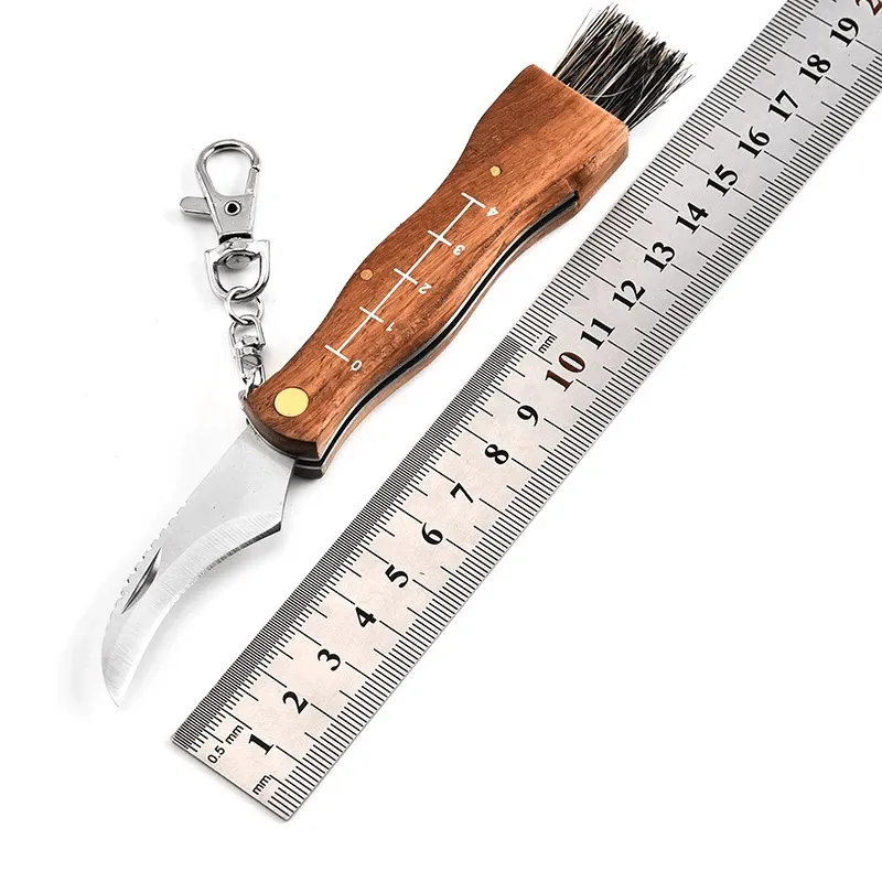 HUOHOU Mini Folding Mushroom EDC Knife Rosewood Handle Outdoor Hunting Survival Multifunction Folding Knife for Gardening Hand Tools