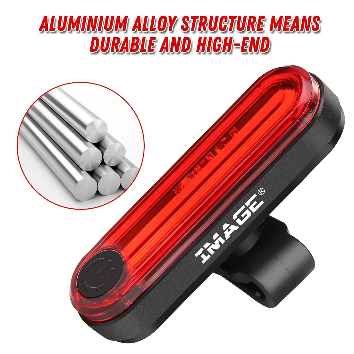 IMAGE Bike Bicycle Light Set with LED Headlights and Rear Lights