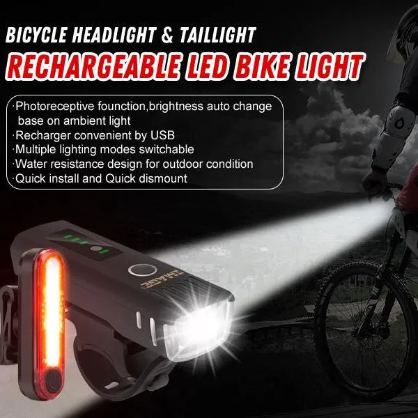 IMAGE Bike Bicycle Light Set with LED Headlights and Rear Lights