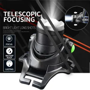 Induction Headlight LED Outdoor T6 Telescopic Zoom Long Range Charging Focusing Strong Light Head Wearing Flashlight