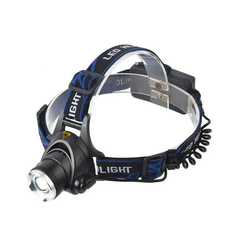Induction Headlight LED Outdoor T6 Telescopic Zoom Long Range Charging Focusing Strong Light Head Wearing Flashlight