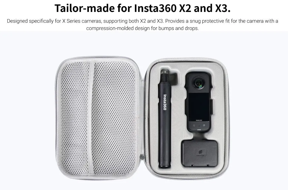 Insta360 One X3 with 70cm/72cm Invisible Selfie Stick, Extra Battery, X-Series Case And 64GB Card-1 Year Local Manufacturer Warranty