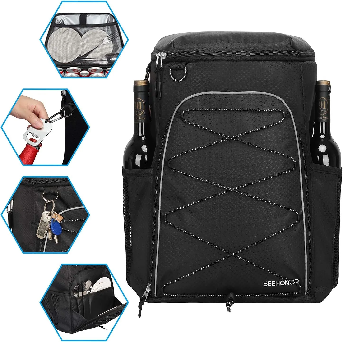 Insulated Cooler Backpack Leakproof Soft Cooler Bag 25 Cans