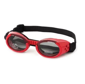 Interchangeable Lens Dog Sunglasses ~ Shiny Red Frame with Smoke Lens