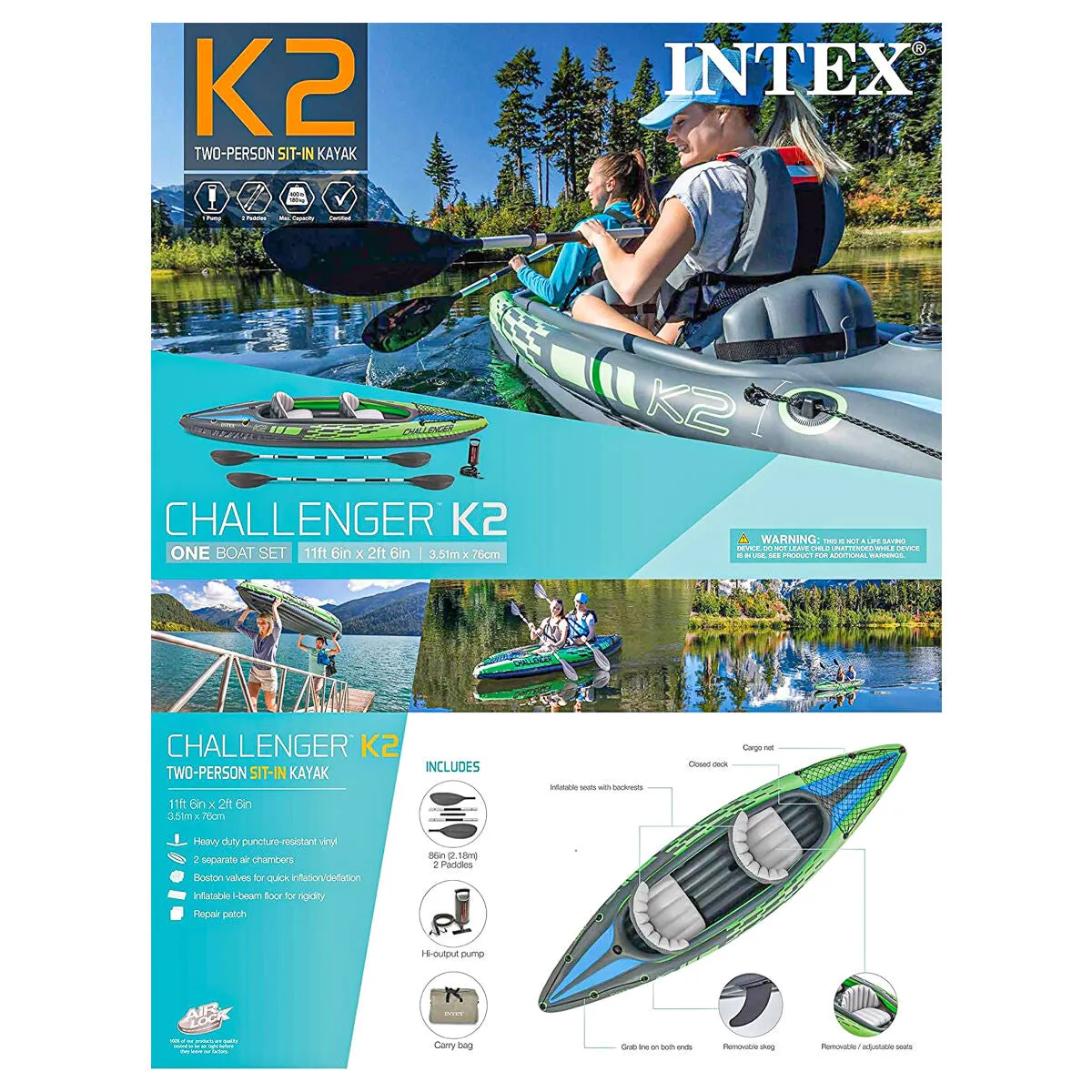 Intex Inflatable Challenger K2 Kayak