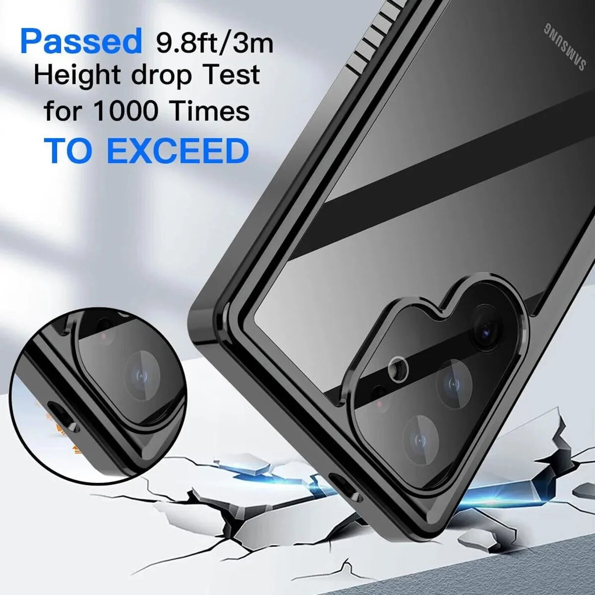 IP68 Shellbox Waterproof Case For Samsung Galaxy S24 S23 S22 Ultra Luxury Metal Swimming Cover