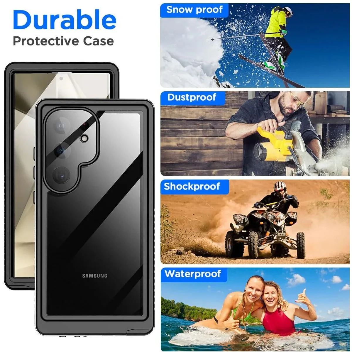 IP68 Shellbox Waterproof Case For Samsung Galaxy S24 S23 S22 Ultra Luxury Metal Swimming Cover