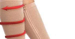 k kudos Socks Medical Compression 1 Pairs Women Zipper Compression Socks Open Toe Sock Zip Leg Support Knee Socks White