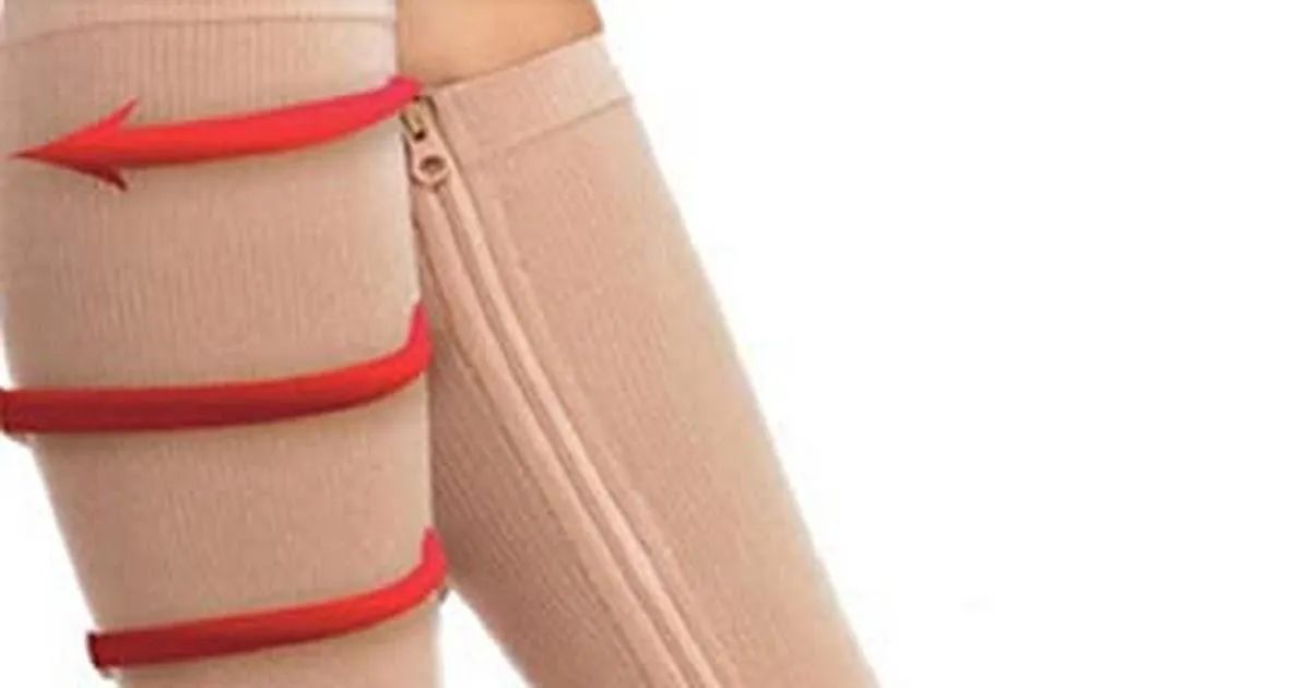 k kudos Socks Medical Compression 1 Pairs Women Zipper Compression Socks Open Toe Sock Zip Leg Support Knee Socks White