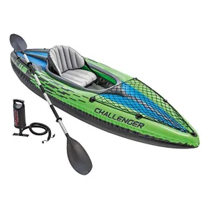K1 Kayak, 1-Person Inflatable Kayak Set with Aluminum Oars and High Output Air Pump