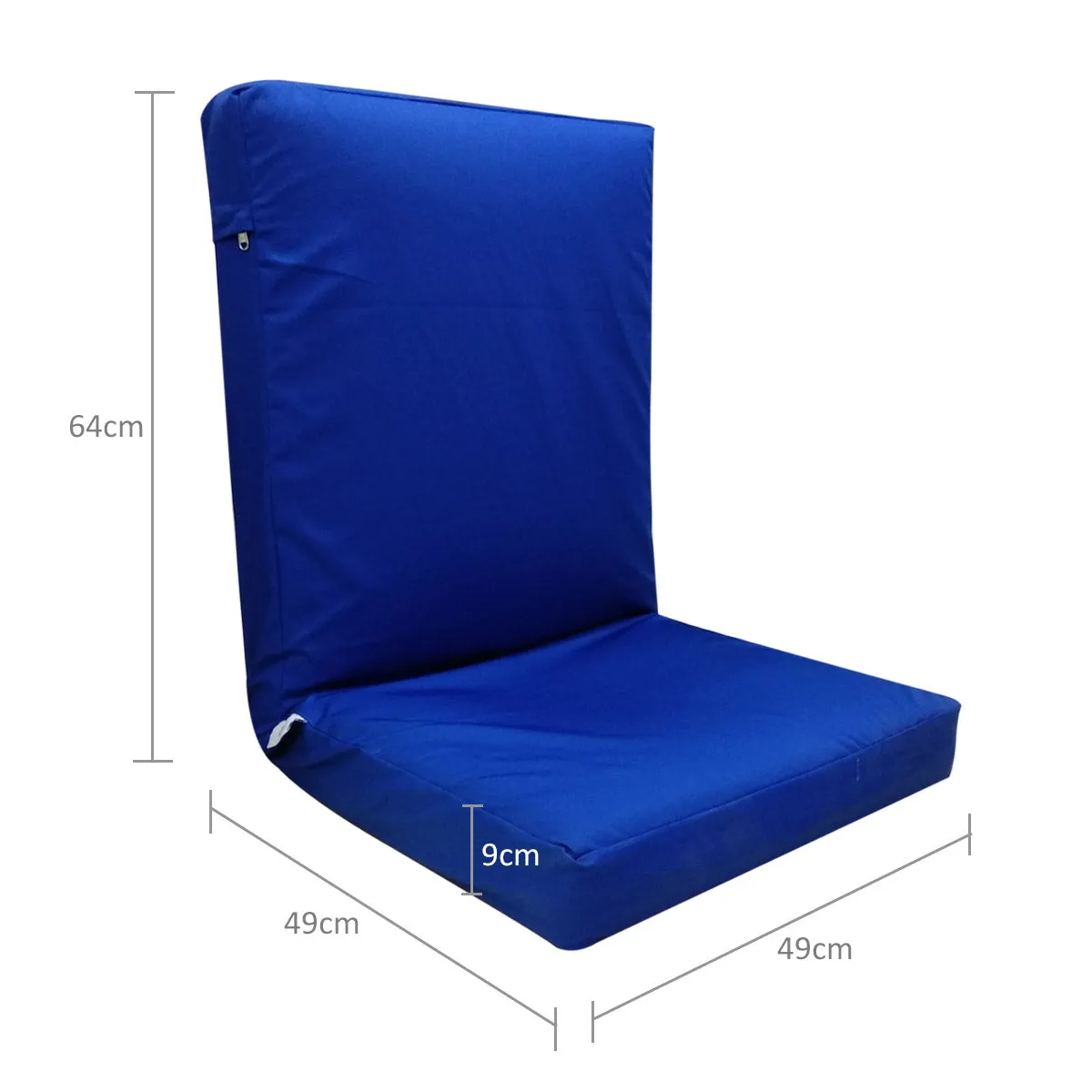 Kawachi Adjustable Back Support Relax Recliner Floor Chair Sofa with Cushion I116 (Blue, Standard Size)