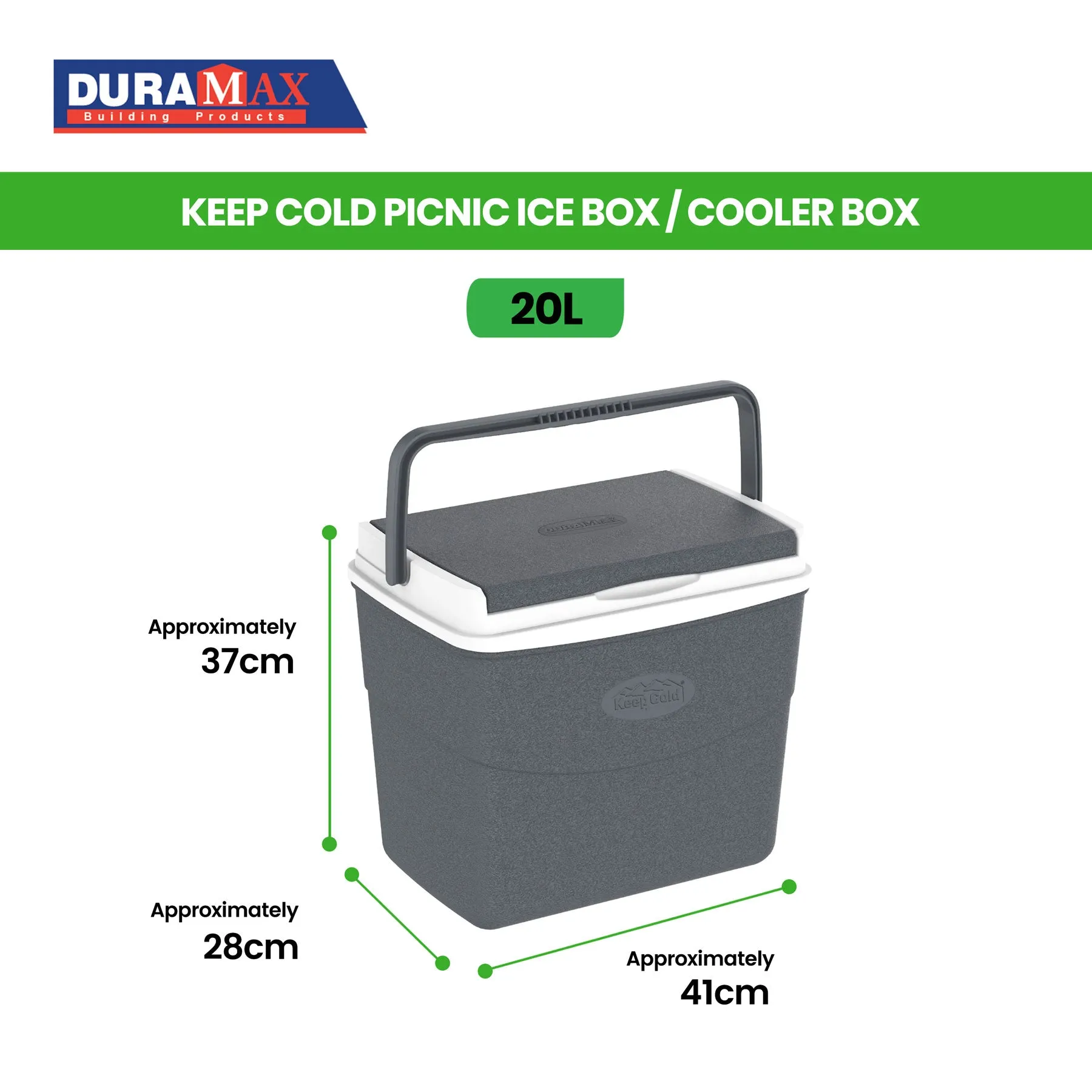 Keep Cold Picnic Ice Box / Cooler Box 20L (Grey)