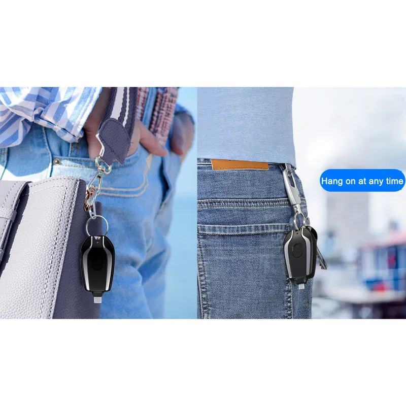 Keychain Emergency Charger With Type-C Fast Charging 1500mAH