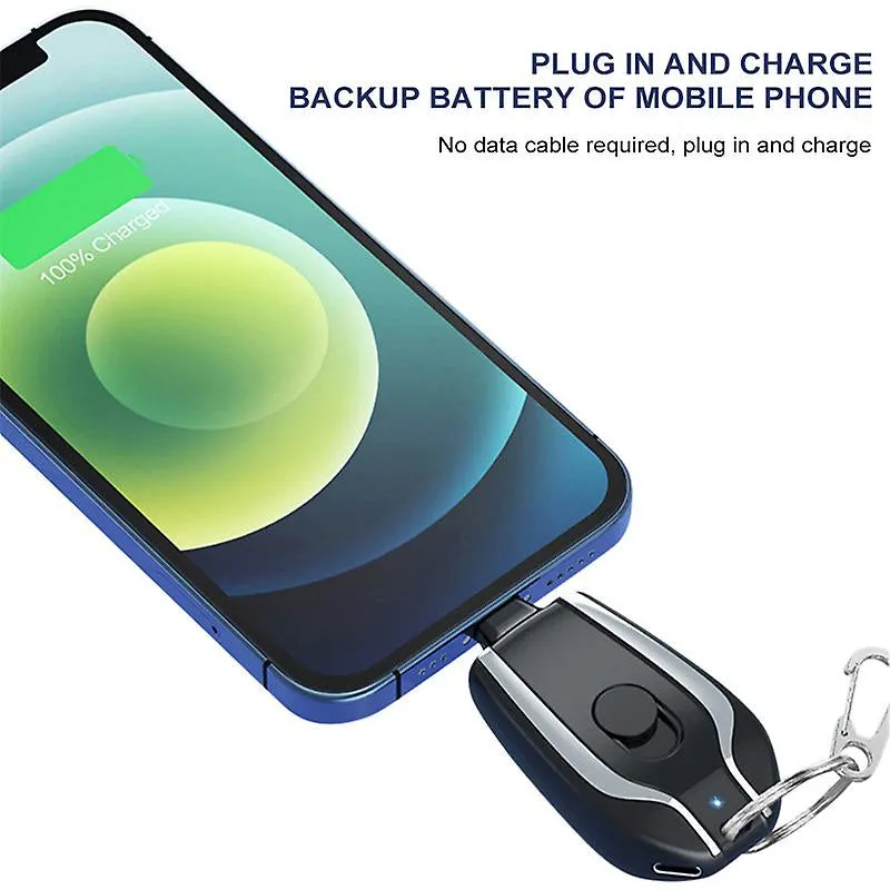 Keychain Emergency Charger With Type-C Fast Charging 1500mAH