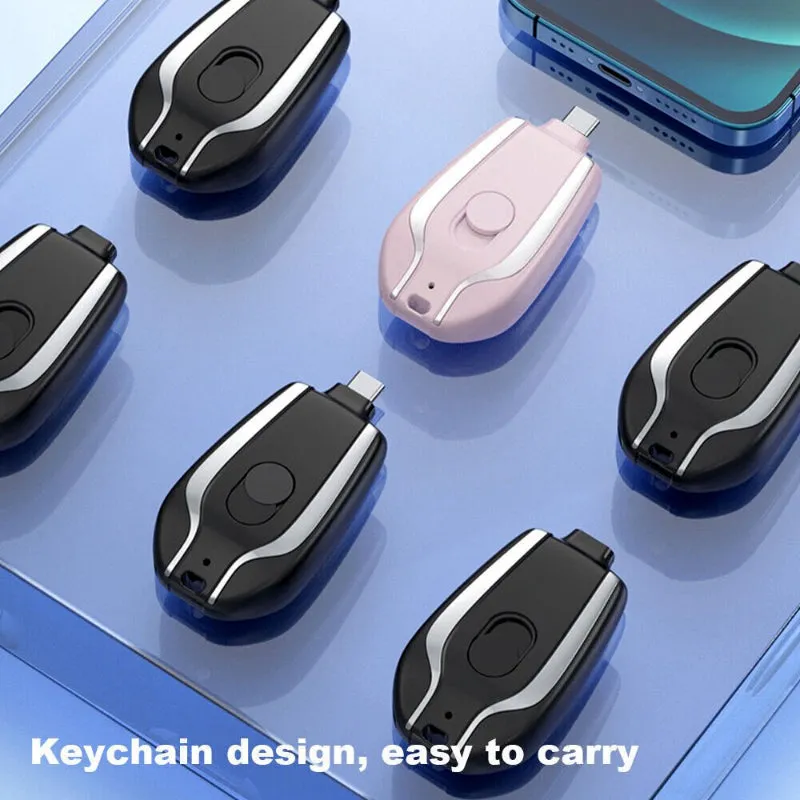 Keychain Emergency Charger With Type-C Fast Charging 1500mAH