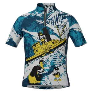 Kid's Steamboat Willie In The Sea Short Sleeve Cycling Jersey