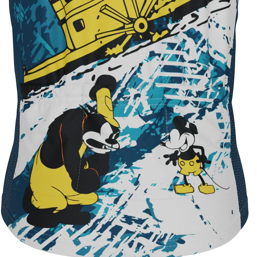 Kid's Steamboat Willie In The Sea Short Sleeve Cycling Jersey