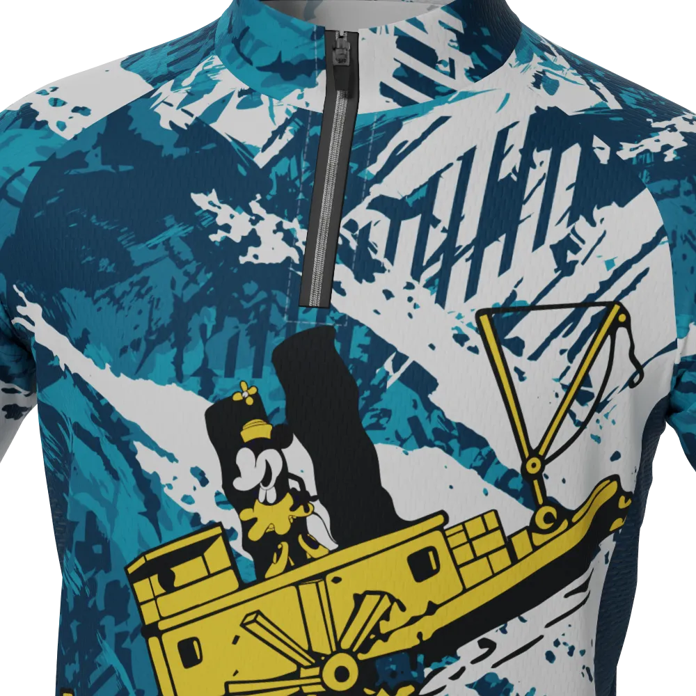 Kid's Steamboat Willie In The Sea Short Sleeve Cycling Jersey