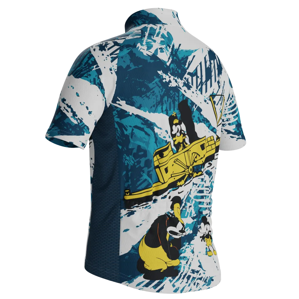 Kid's Steamboat Willie In The Sea Short Sleeve Cycling Jersey