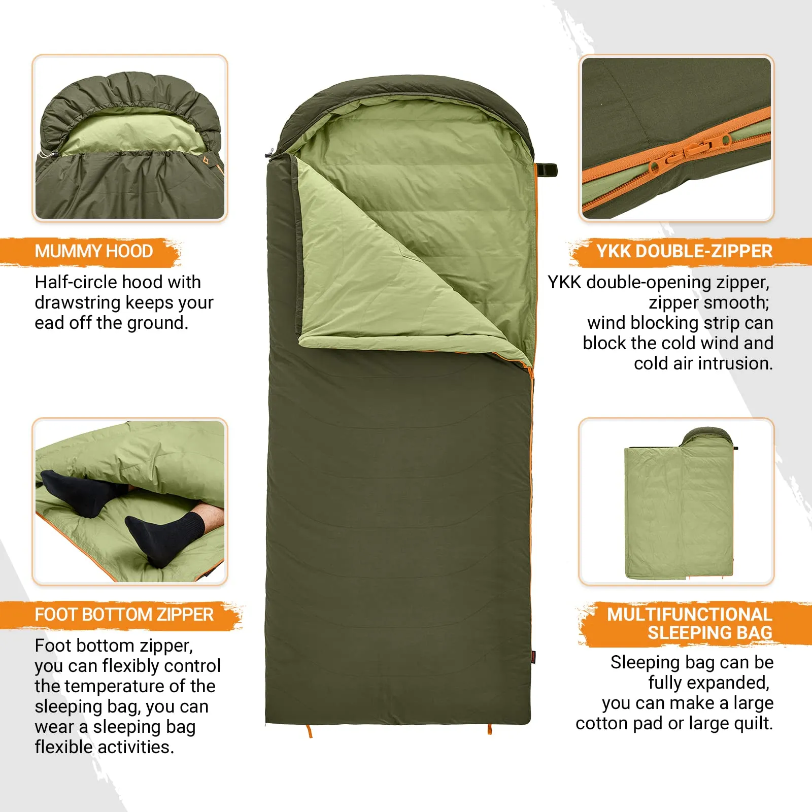 KingCamp 0 Degree Recycled Down & Cotton Sleeping Bag