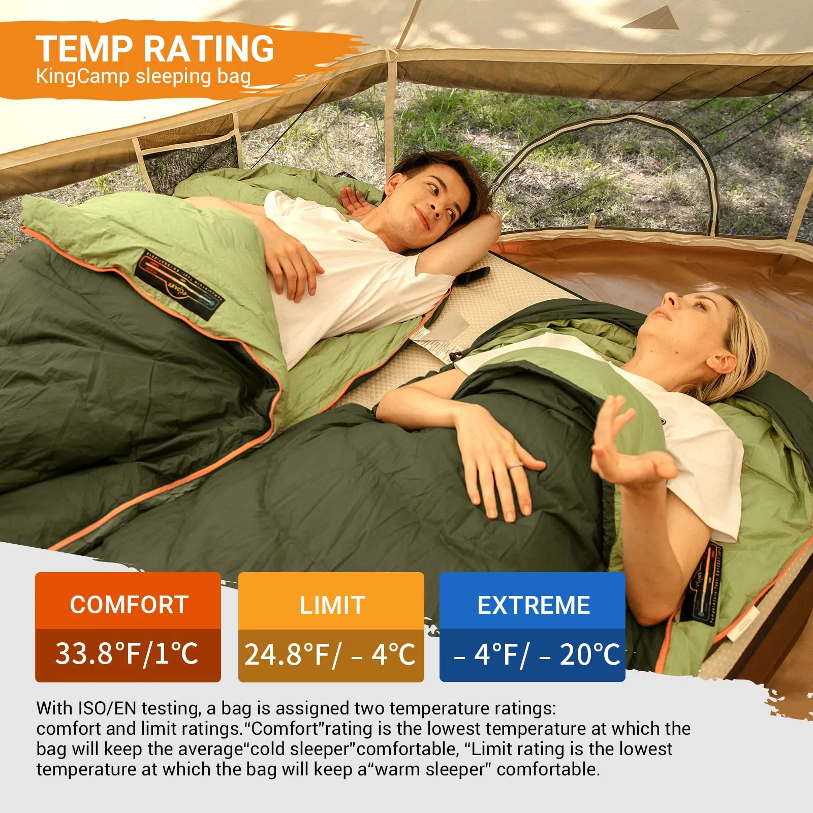 KingCamp 0 Degree Recycled Down & Cotton Sleeping Bag