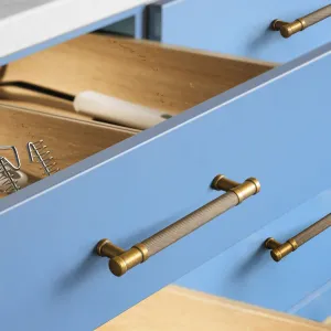 Knurled Metal Alloy Vintage Bronze Bar Pull Kitchen Hardware