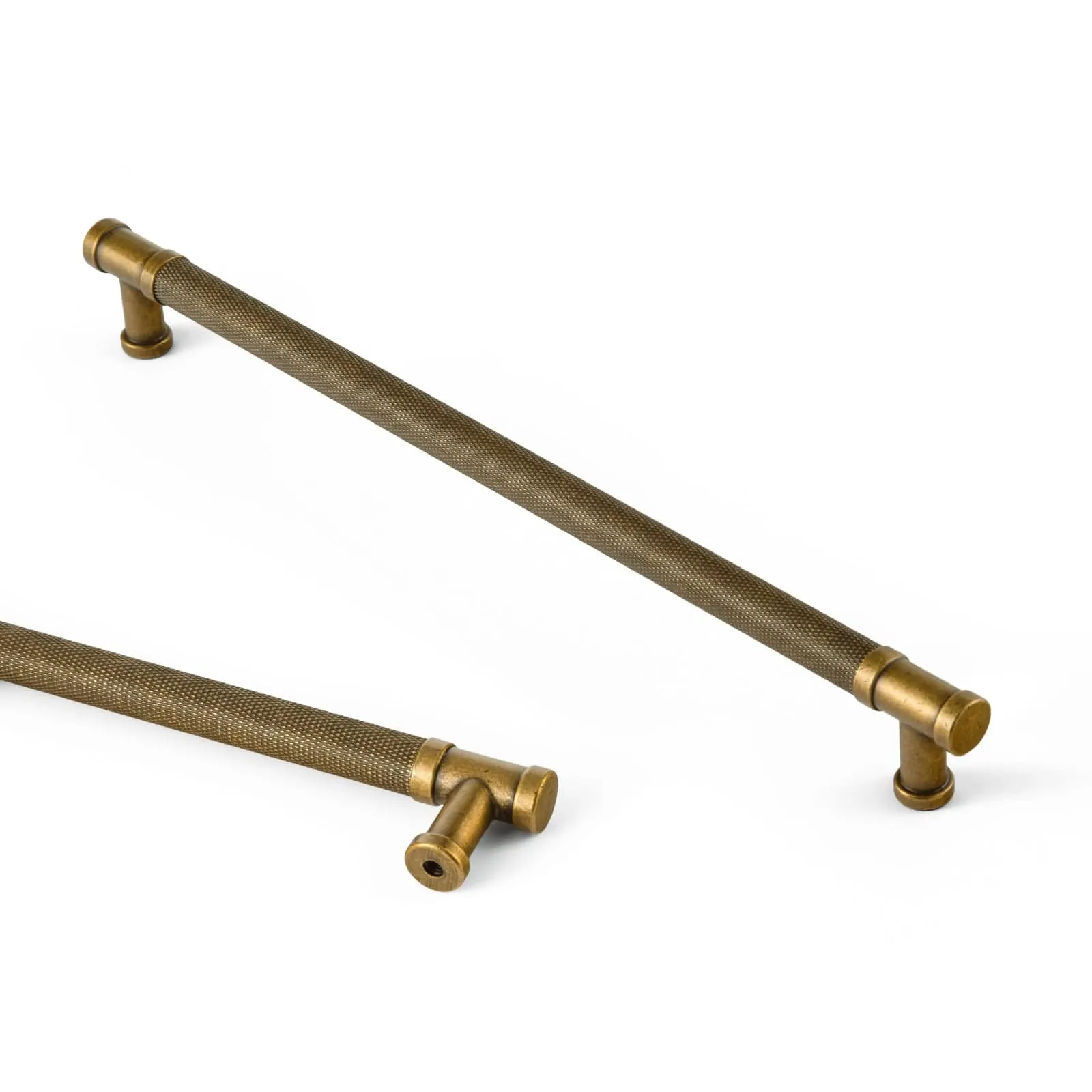Knurled Metal Alloy Vintage Bronze Bar Pull Kitchen Hardware
