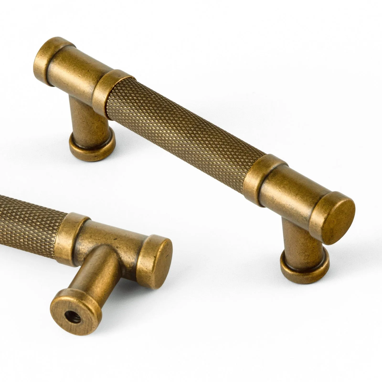 Knurled Metal Alloy Vintage Bronze Bar Pull Kitchen Hardware