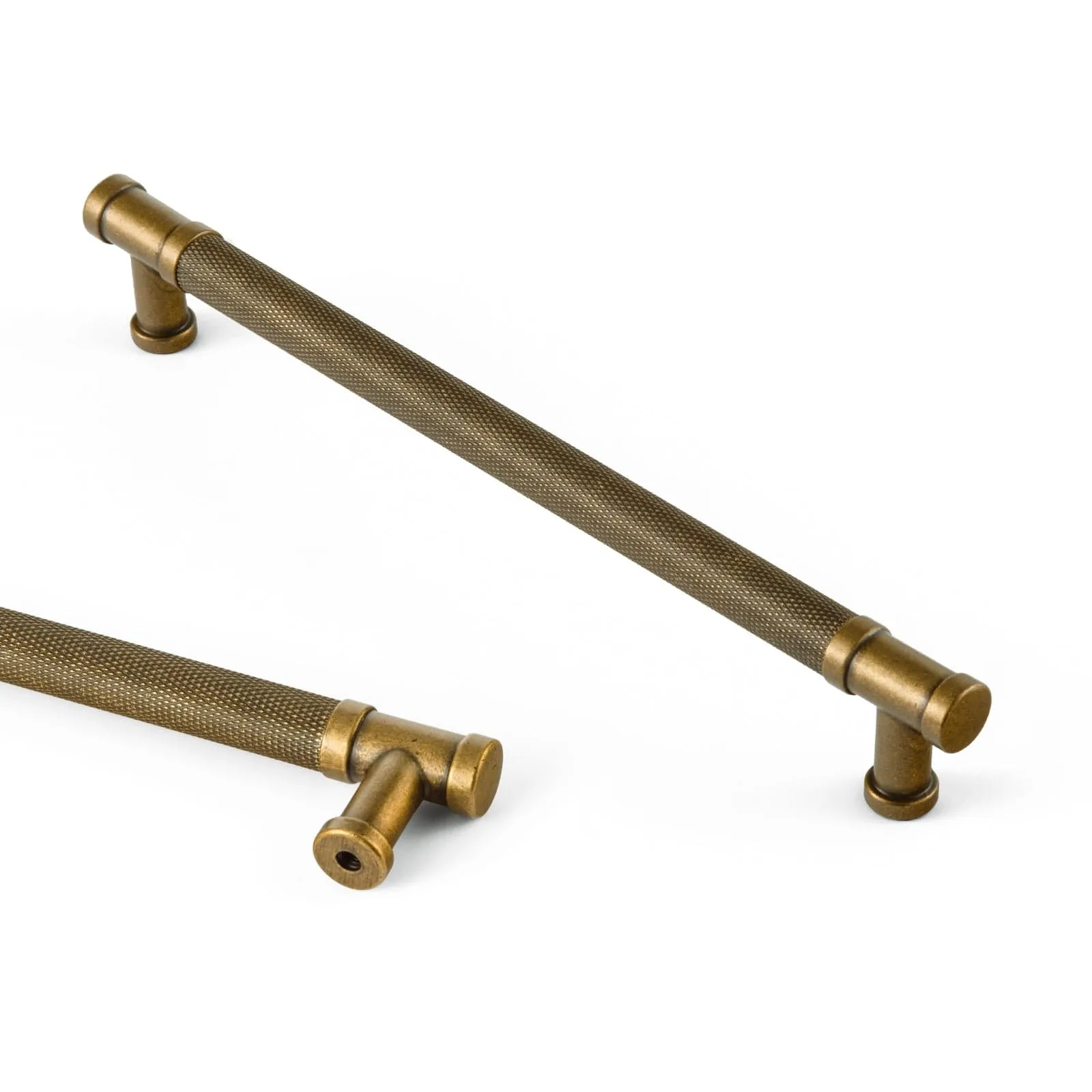 Knurled Metal Alloy Vintage Bronze Bar Pull Kitchen Hardware