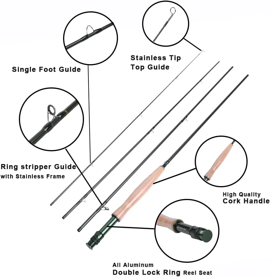 Kylebooker KR01 Fly Fishing 3/4/5/6/7/8 Weight Starter Fly Fishing Rod