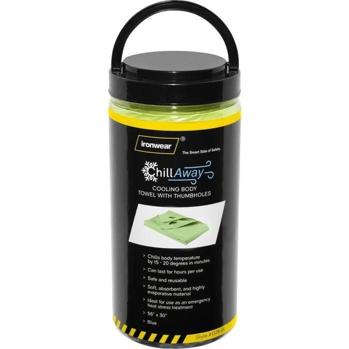 Large ChillAway Body Towel with 2 Thumbholes - 56" x 30" - Lime 1374-L