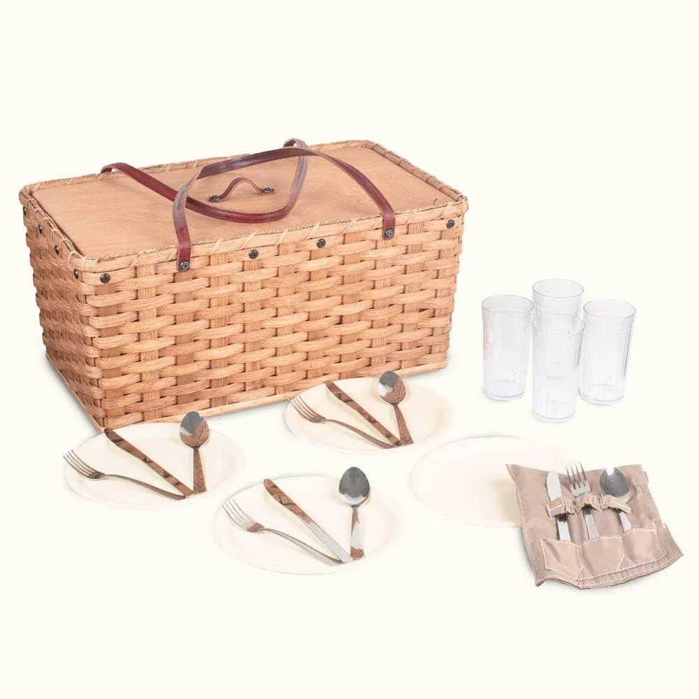 Large Picnic Basket | Old-Order Amish Woven Picnic Hamper Basket