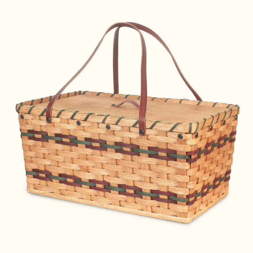 Large Picnic Basket | Old-Order Amish Woven Picnic Hamper Basket