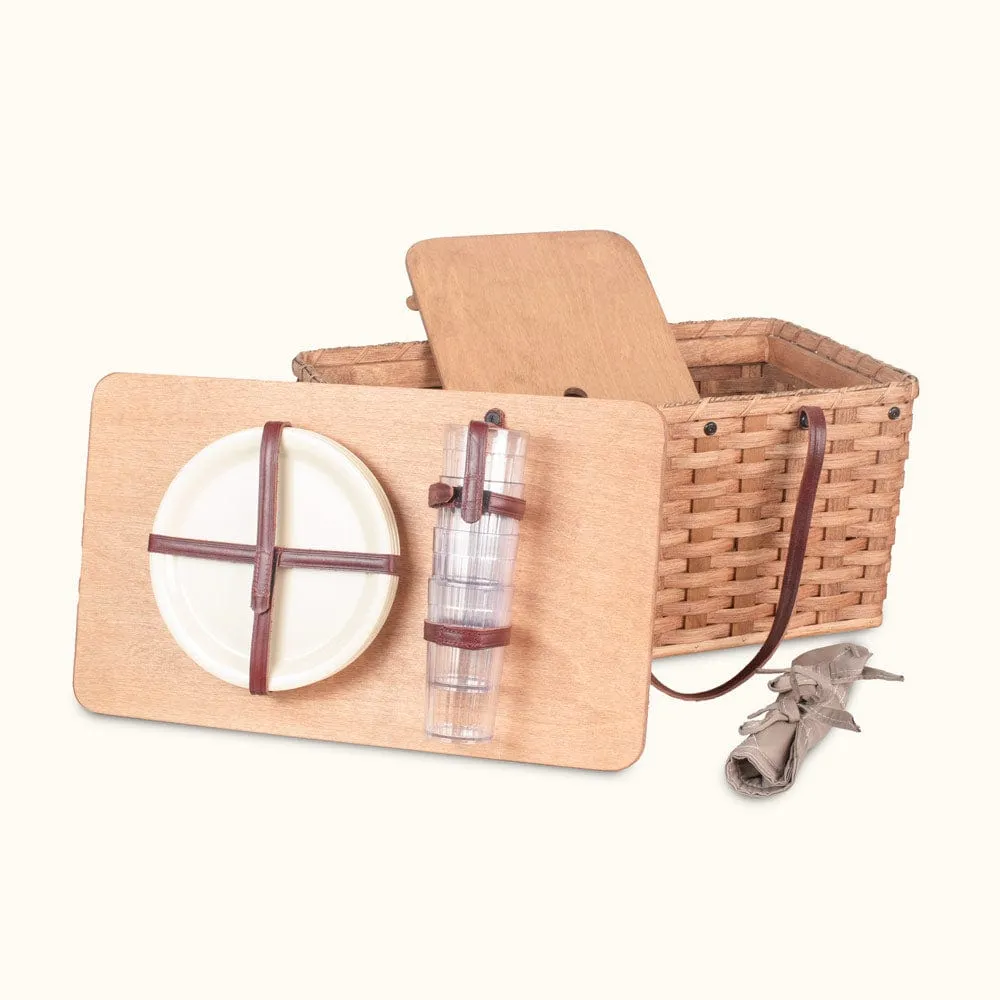 Large Picnic Basket | Old-Order Amish Woven Picnic Hamper Basket
