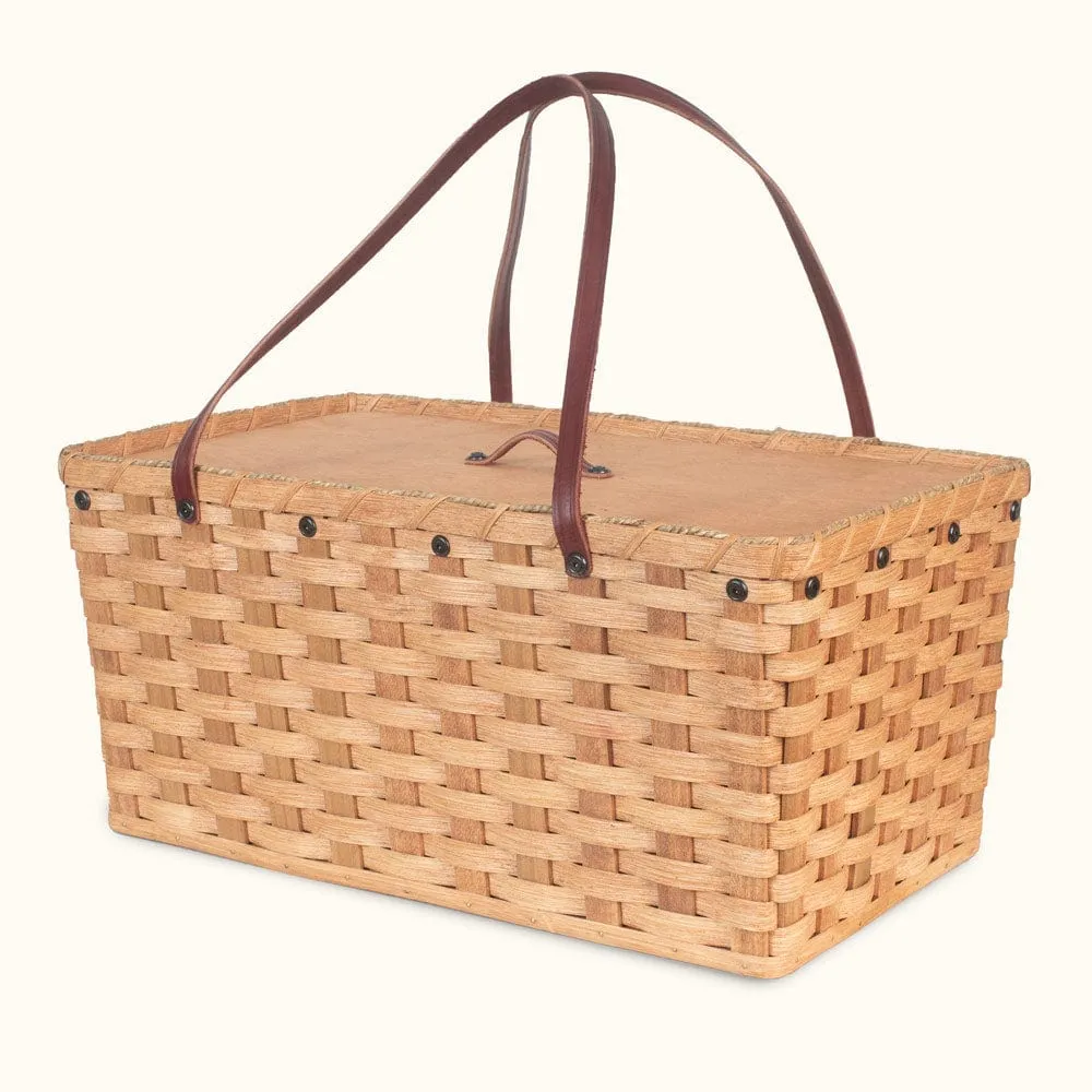Large Picnic Basket | Old-Order Amish Woven Picnic Hamper Basket