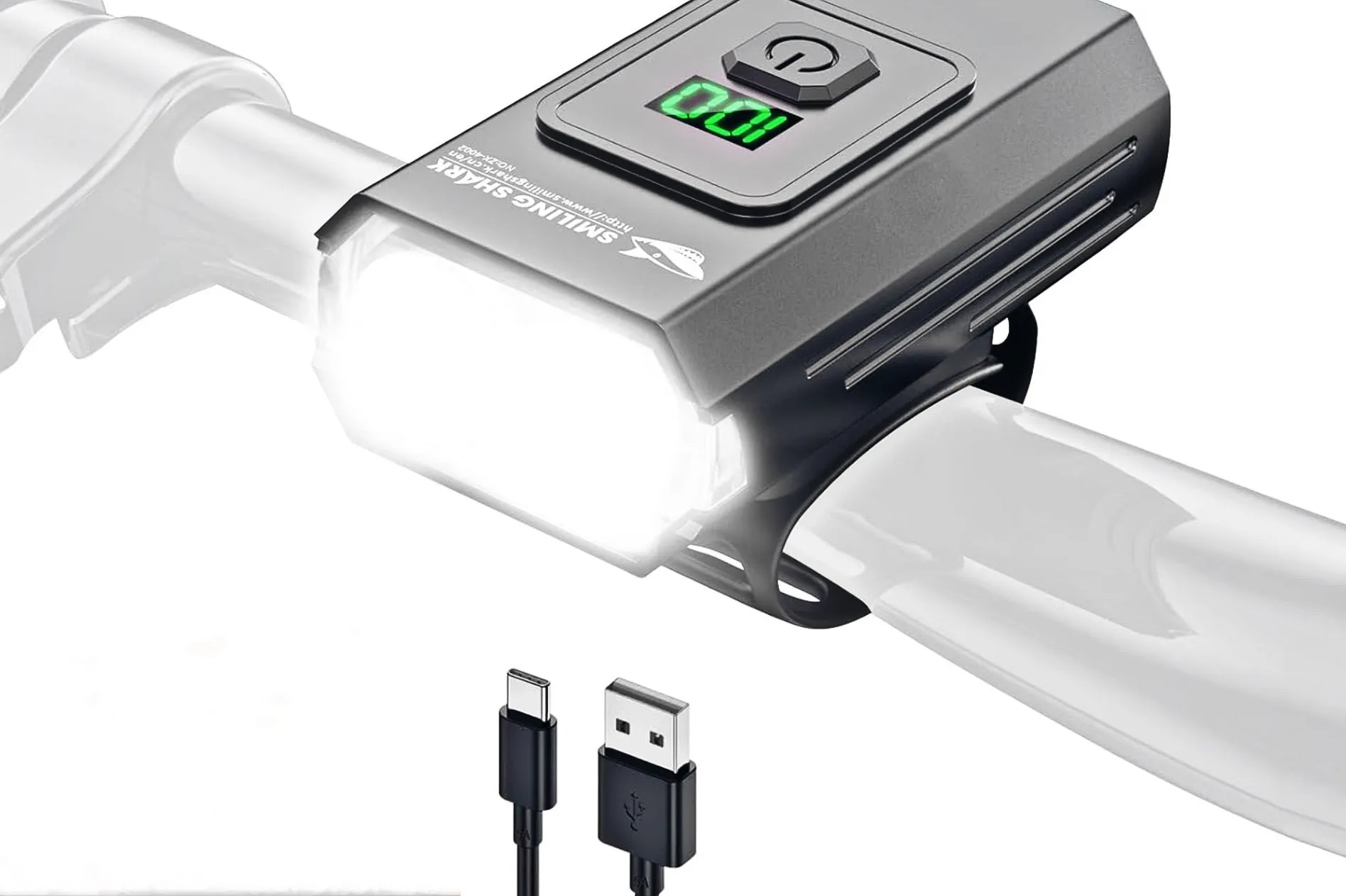 LED Bike Front Clip Light IPX6 Waterproof USB Rechargeable
