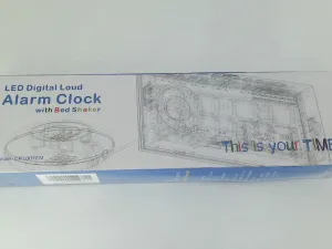 LED Digital Loud Alarm Clock with Bed Shaker White