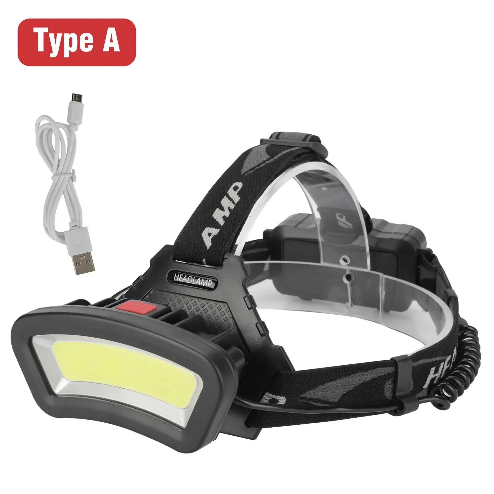 LED Headlight Strong head Flashlight USB Recharge Sensor Light Long Range Warning Headlamp Waterproof Camping COB Light Torch