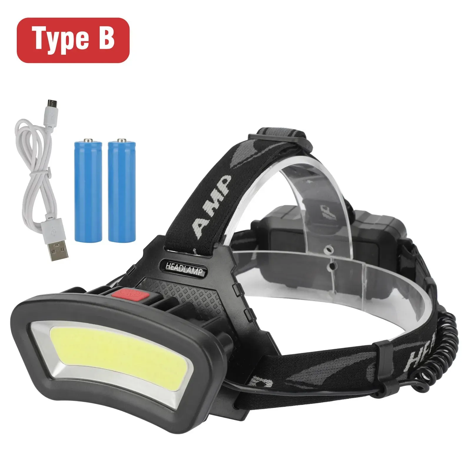 LED Headlight Strong head Flashlight USB Recharge Sensor Light Long Range Warning Headlamp Waterproof Camping COB Light Torch