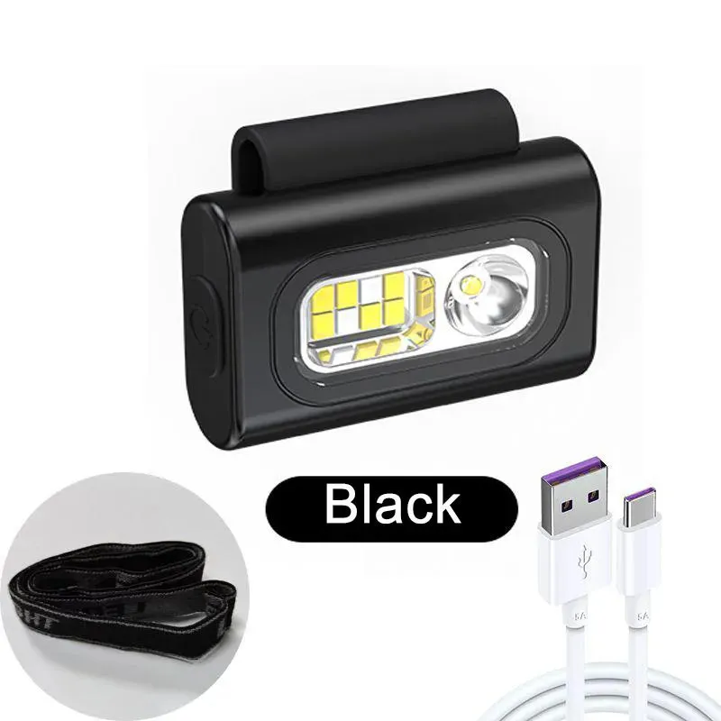 LED Running Headlight Outdoor Backpack Safety Silicone Clip Mode Walking Flashlight For Night Portable Magnetic Emergency Lamp