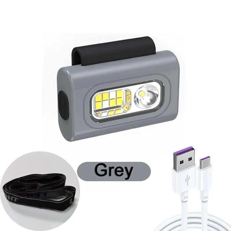LED Running Headlight Outdoor Backpack Safety Silicone Clip Mode Walking Flashlight For Night Portable Magnetic Emergency Lamp
