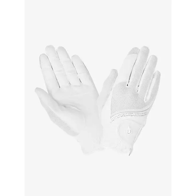 LeMieux Crystal Gloves White