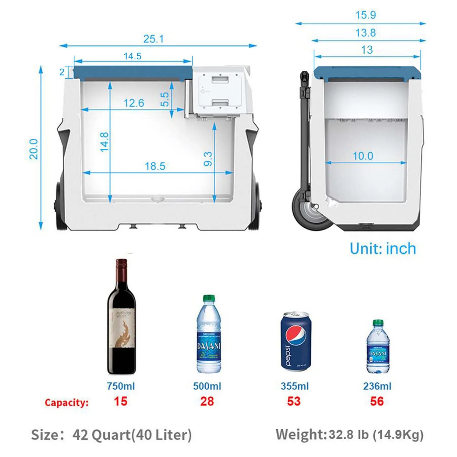 LiONCooler X40A Portable Solar Fridge Freezer - 42 Quarts
