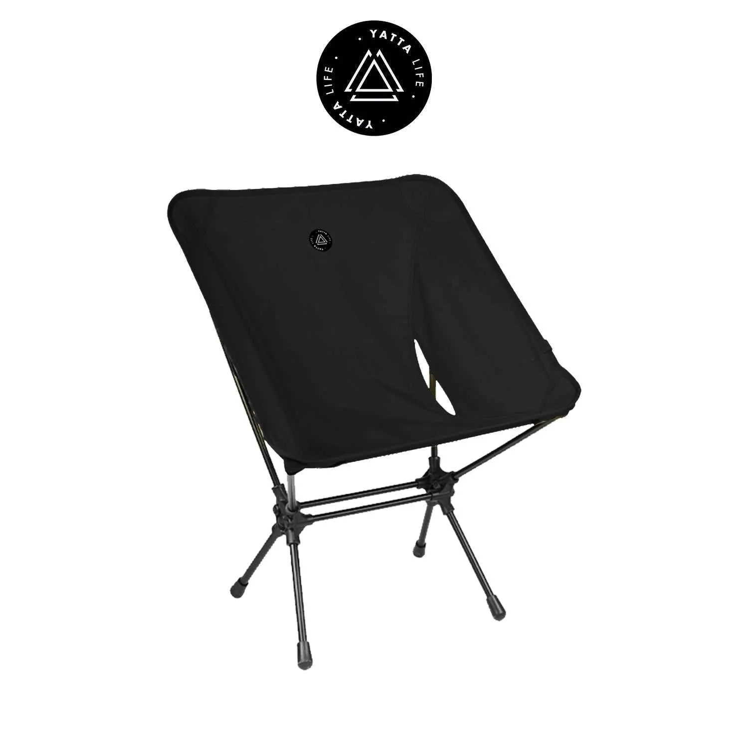 Low Back Ultralight Folding Camping Chairs With Storage Pouch - Black