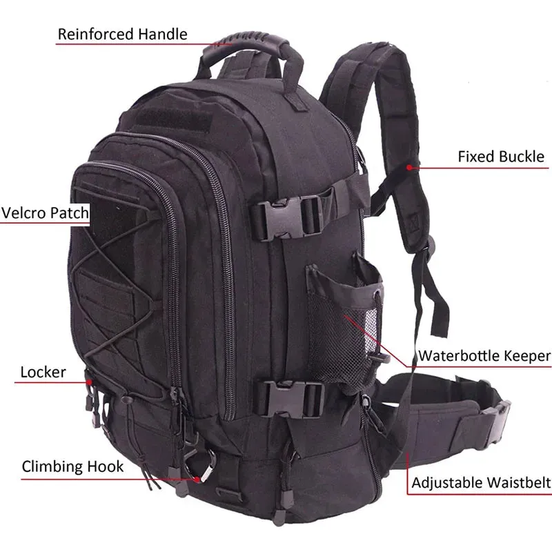 LQARMY 60L Military Backpack – Waterproof Molle Assault Rucksack for Outdoor Hiking, Camping, and Travel