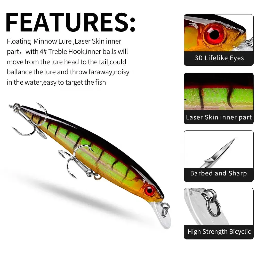 Lureswholesale® 11cm 13.4g 10 Colors Bionic Fishing Minnow Lures