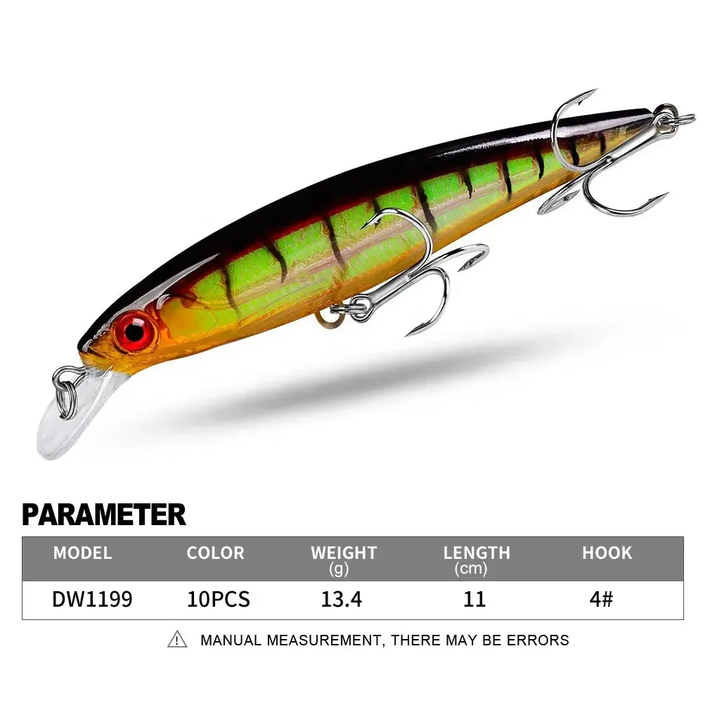 Lureswholesale® 11cm 13.4g 10 Colors Bionic Fishing Minnow Lures
